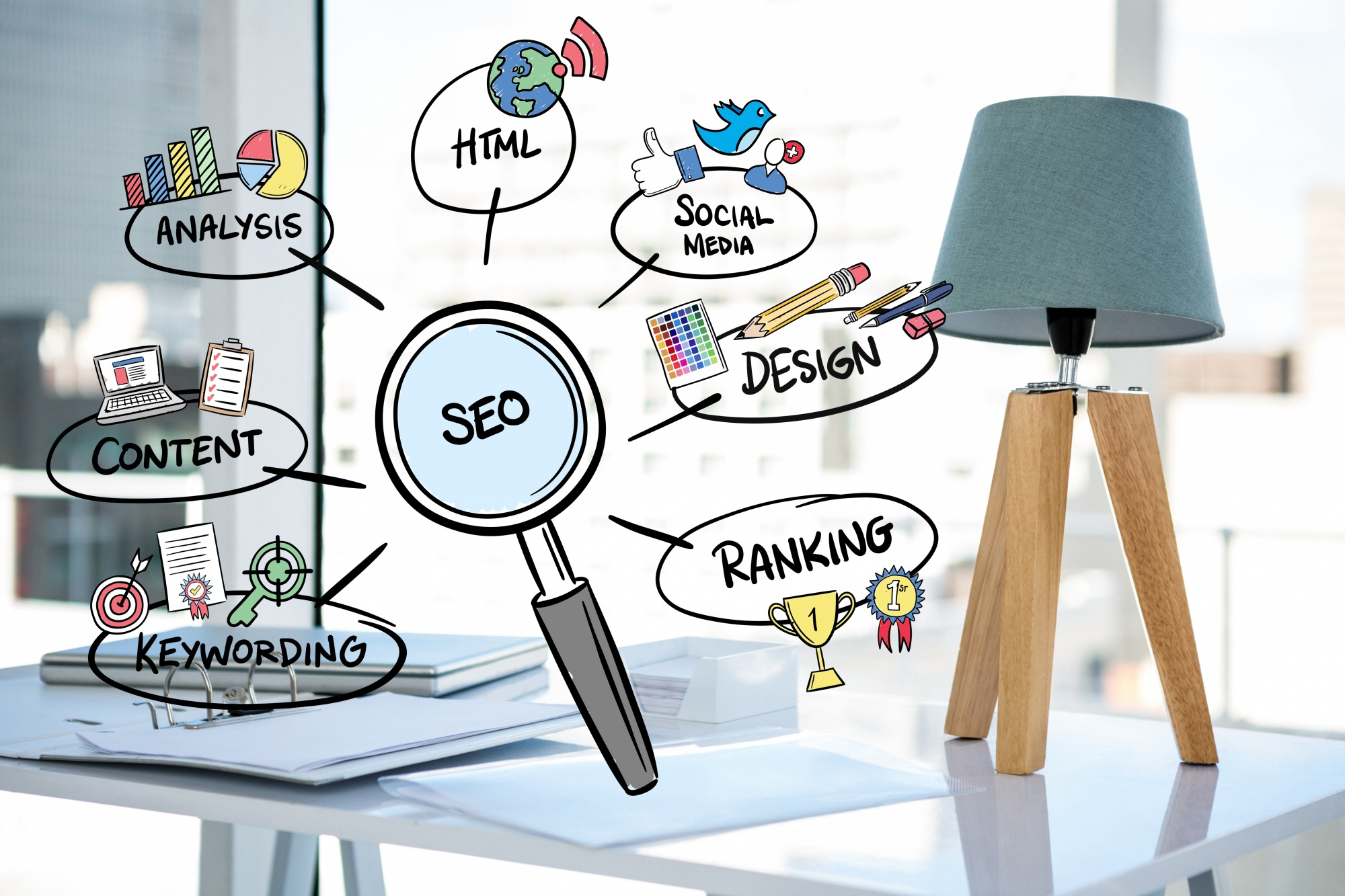 SEO Optimization Creative Illustration